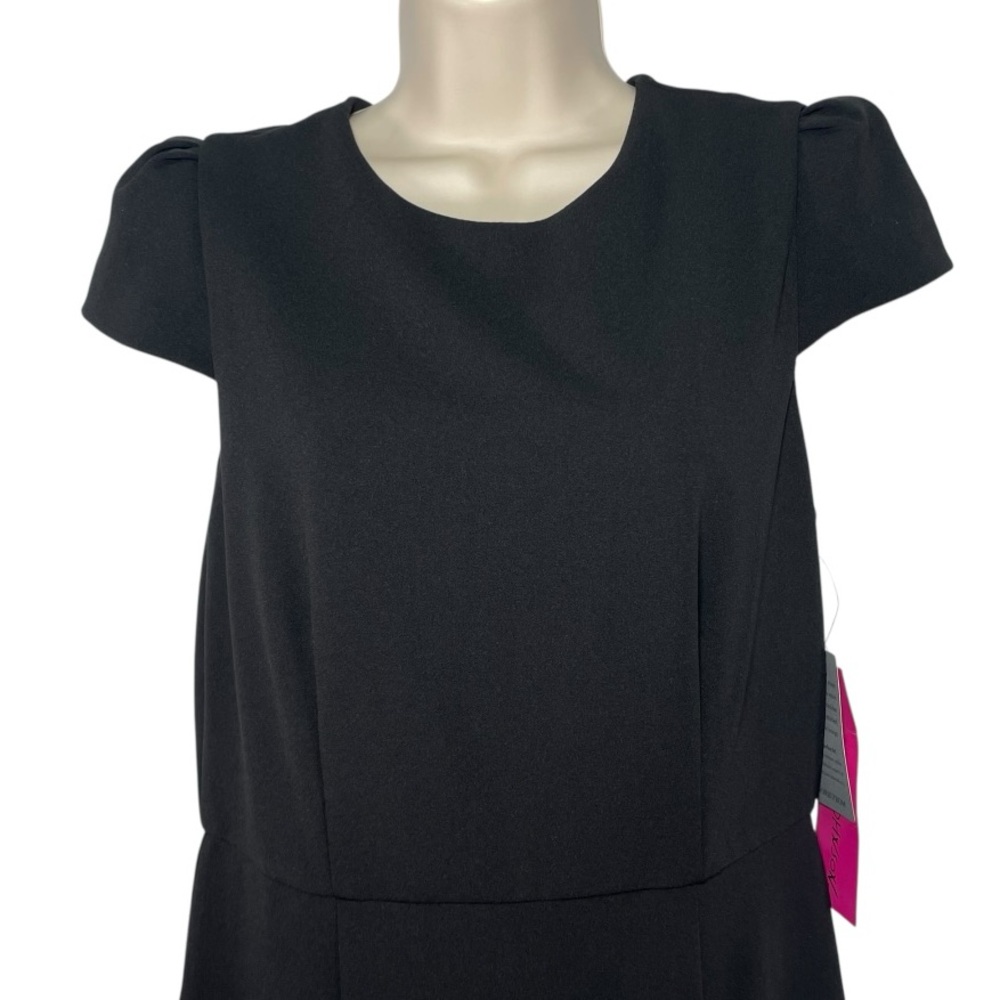 Betsey Johnson puff sleeve scuba crepe dress LBD black nwt size 8 - Picture 3 of 10